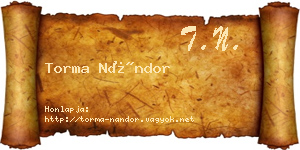 Torma Nándor névjegykártya