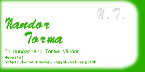 nandor torma business card